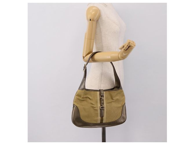 Borsa a tracolla GUCCI Jackie Sherry Line Canvas Beige Gold 001 3306 Auth 202921A D'oro - vista 22