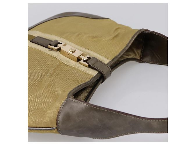 Borsa a tracolla GUCCI Jackie Sherry Line Canvas Beige Gold 001 3306 Auth 202921A D'oro - vista 6