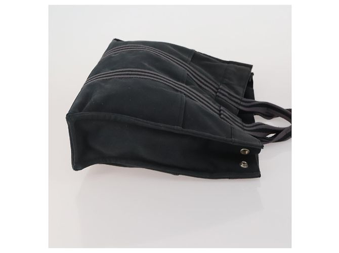 Hermès HERMES Chanel Tote Bag Canvas 2 Set Black Beige Auth ti4035 Nero - vista 4