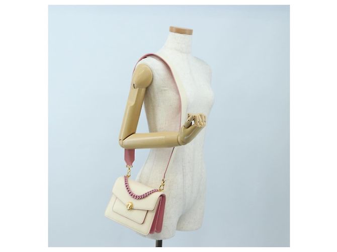 Bulgari Borsa a mano BVLGARI Serpenti in pelle 2way Ivory Gold Auth 200070SAM D'oro Crudo - vista 35