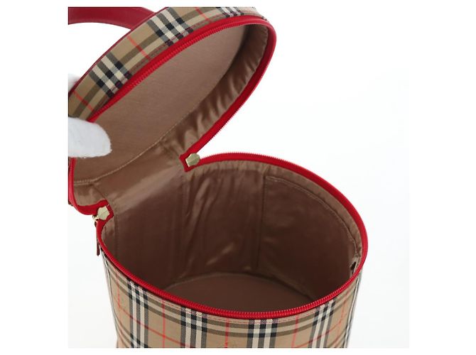 Burberrys Nova Check Vanity Handtasche aus Canvas Beige Gold authentisch 200575V Golden - Ansicht 10