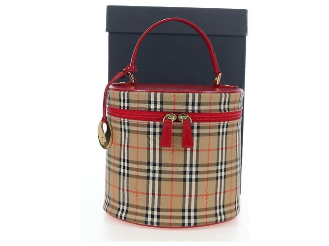 Burberrys Nova Check Vanity Handtasche aus Canvas Beige Gold authentisch 200575V Golden - Ansicht 12