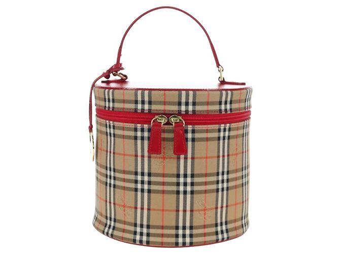 Burberrys Nova Check Vanity Handtasche aus Canvas Beige Gold authentisch 200575V Golden - Ansicht 13