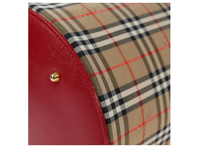 Burberrys Nova Check Vanity Handtasche aus Canvas Beige Gold authentisch 200575V Golden - Ansicht 15