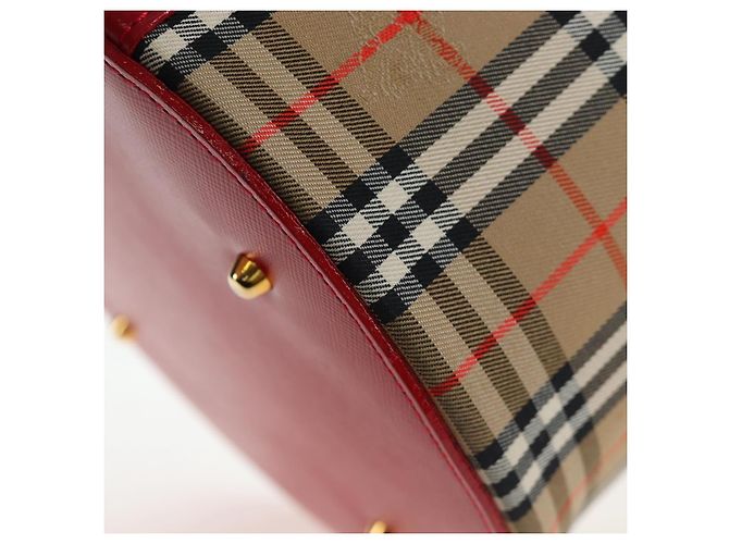 Burberrys Nova Check Vanity Handtasche aus Canvas Beige Gold authentisch 200575V Golden - Ansicht 17