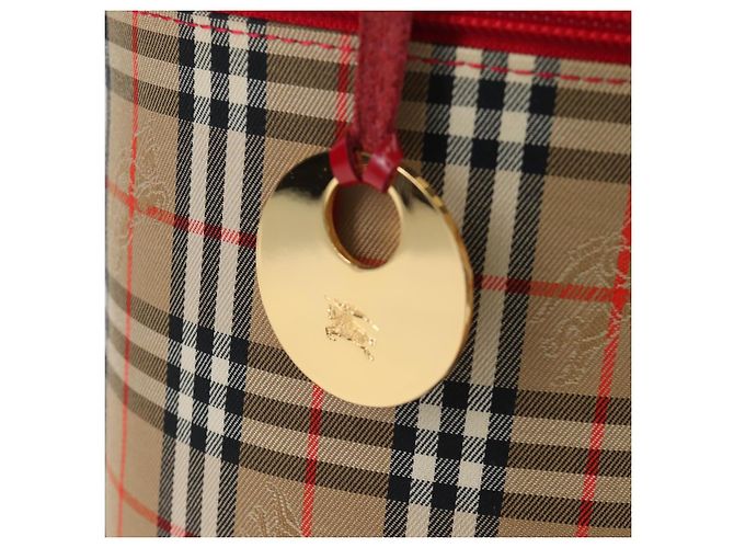Burberrys Nova Check Vanity Handtasche aus Canvas Beige Gold authentisch 200575V Golden - Ansicht 18