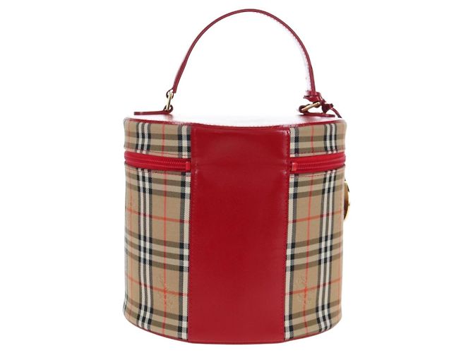 Burberrys Nova Check Vanity Handtasche aus Canvas Beige Gold authentisch 200575V Golden - Ansicht 2
