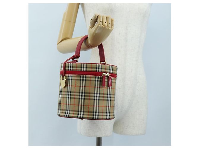 Burberrys Nova Check Vanity Handtasche aus Canvas Beige Gold authentisch 200575V Golden - Ansicht 26