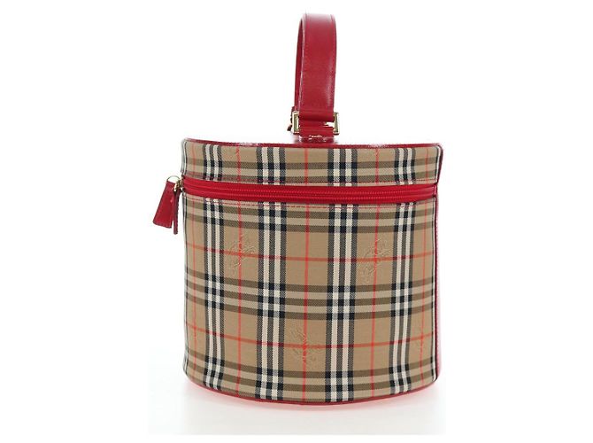 Burberrys Nova Check Vanity Handtasche aus Canvas Beige Gold authentisch 200575V Golden - Ansicht 3