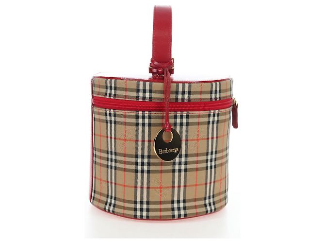Burberrys Nova Check Vanity Handtasche aus Canvas Beige Gold authentisch 200575V Golden - Ansicht 4