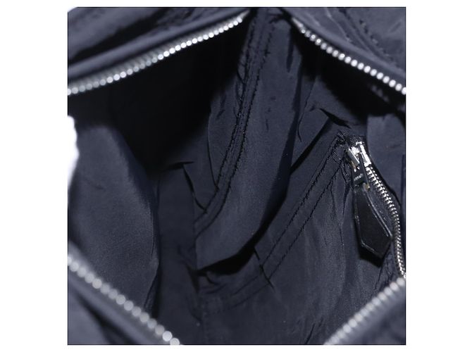 Hermès Borsa a tracolla HERMES Acapulco Bandouliere Nylon Nero Argento Auth hk4022 - vista 17