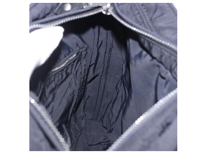 Hermès Borsa a tracolla HERMES Acapulco Bandouliere Nylon Nero Argento Auth hk4022 - vista 18