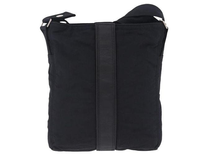 Hermès Borsa a tracolla HERMES Acapulco Bandouliere Nylon Nero Argento Auth hk4022 - vista 2