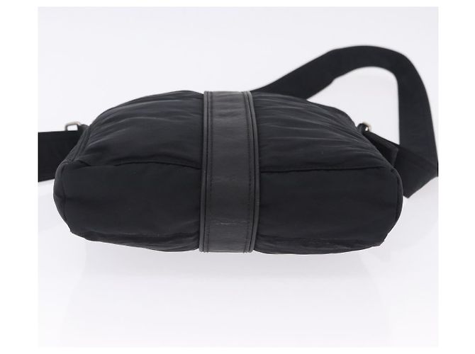 Hermès Borsa a tracolla HERMES Acapulco Bandouliere Nylon Nero Argento Auth hk4022 - vista 5