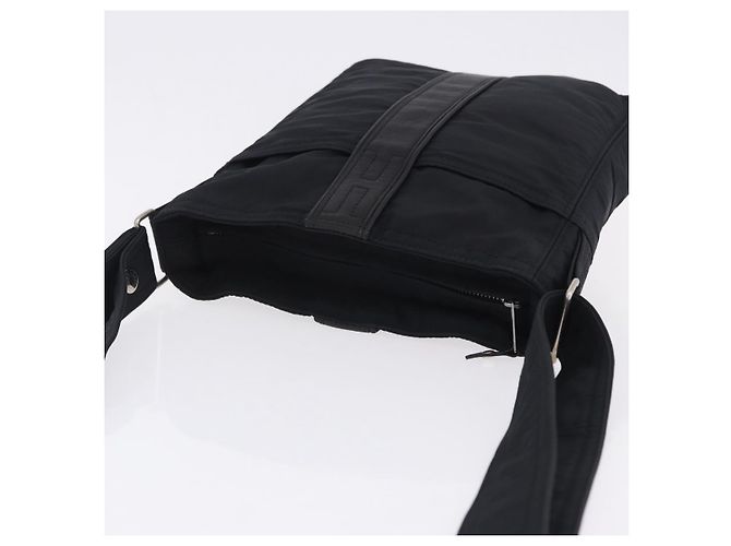 Hermès Borsa a tracolla HERMES Acapulco Bandouliere Nylon Nero Argento Auth hk4022 - vista 6