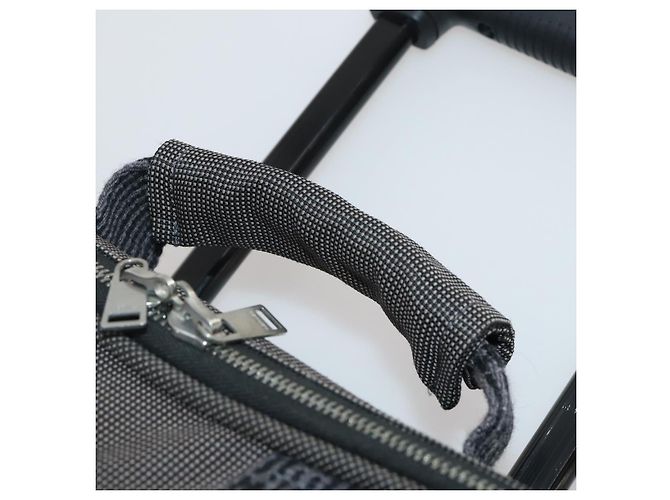 Hermès HERMES Her Line Suitcase Canvas Gray Silver Auth 202265 Castaño Plata - vista 10
