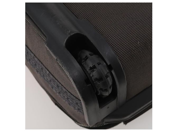 Hermès HERMES Her Line Suitcase Canvas Gray Silver Auth 202265 Castaño Plata - vista 11