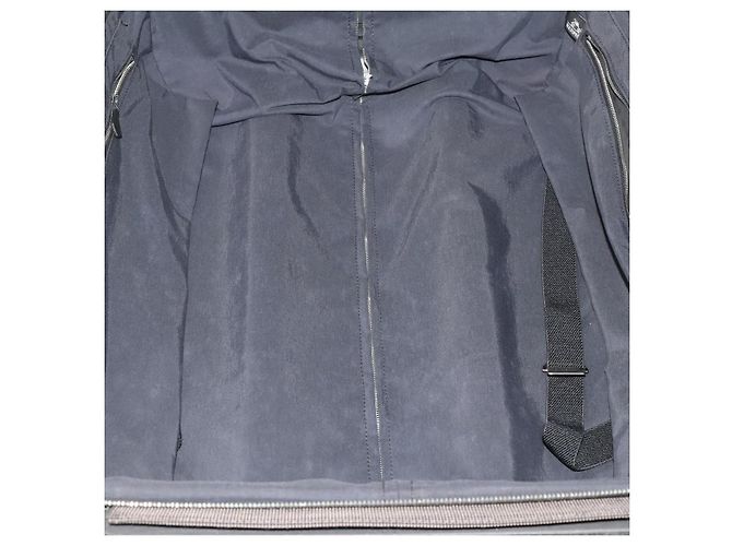 Hermès HERMES Her Line Suitcase Canvas Gray Silver Auth 202265 Castaño Plata - vista 12