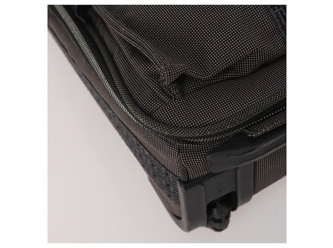 Hermès HERMES Her Line Suitcase Canvas Gray Silver Auth 202265 Castaño Plata - vista 15