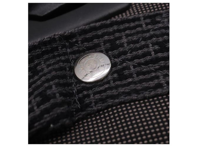 Hermès HERMES Her Line Suitcase Canvas Gray Silver Auth 202265 Castaño Plata - vista 17