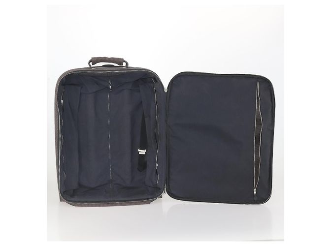 Hermès HERMES Her Line Suitcase Canvas Gray Silver Auth 202265 Castaño Plata - vista 19