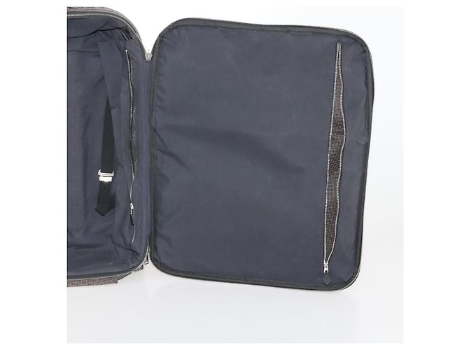 Hermès HERMES Her Line Suitcase Canvas Gray Silver Auth 202265 Castaño Plata - vista 20