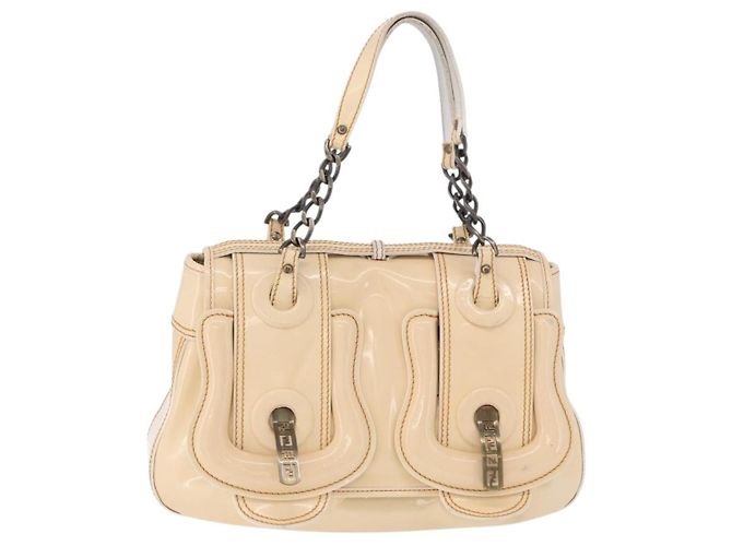 FENDI Handtasche Lackleder Ivory Auth 200489 Roh - Ansicht 13