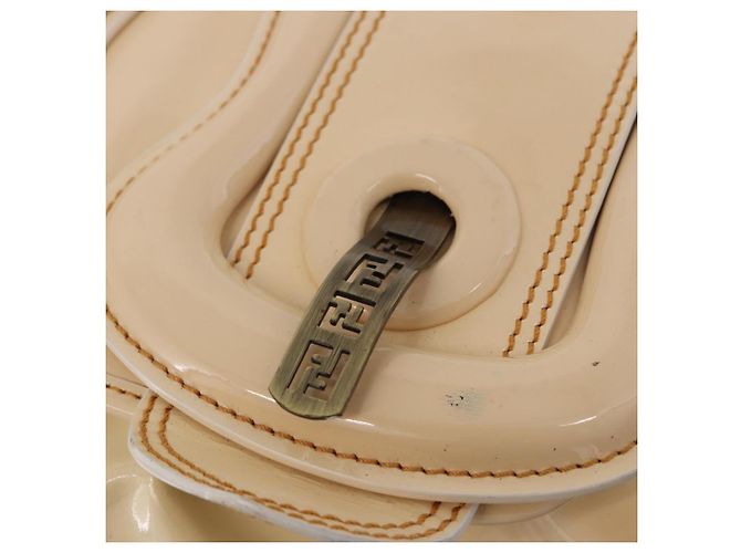 FENDI Handtasche Lackleder Ivory Auth 200489 Roh - Ansicht 19