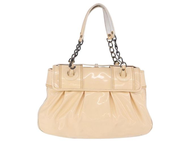 FENDI Handtasche Lackleder Ivory Auth 200489 Roh - Ansicht 2