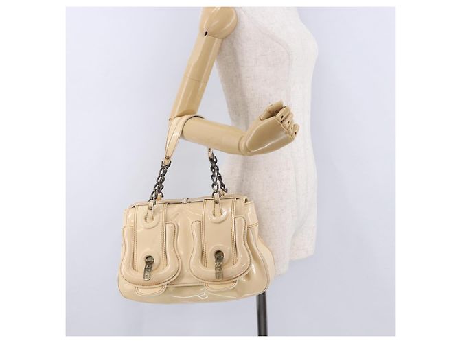 FENDI Handtasche Lackleder Ivory Auth 200489 Roh - Ansicht 25