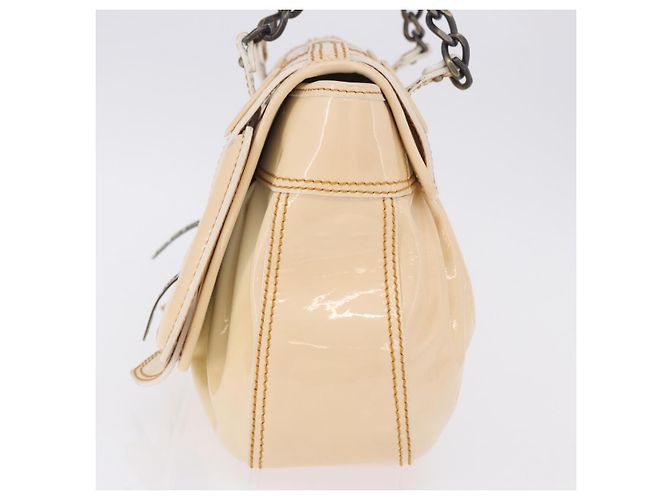 FENDI Handtasche Lackleder Ivory Auth 200489 Roh - Ansicht 3