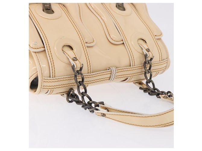 FENDI Handtasche Lackleder Ivory Auth 200489 Roh - Ansicht 7
