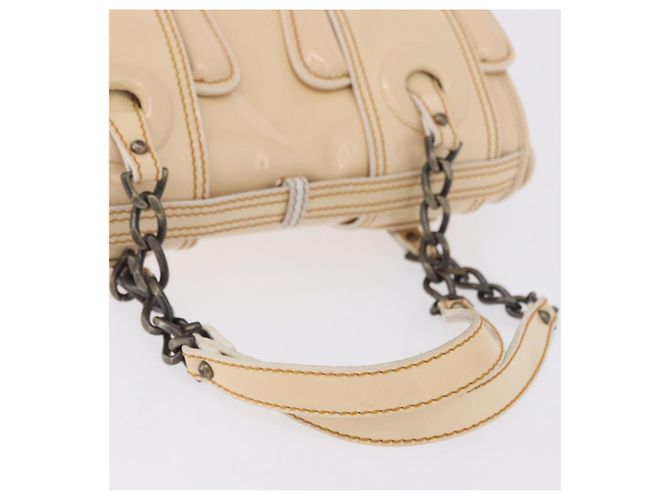 FENDI Handtasche Lackleder Ivory Auth 200489 Roh - Ansicht 8