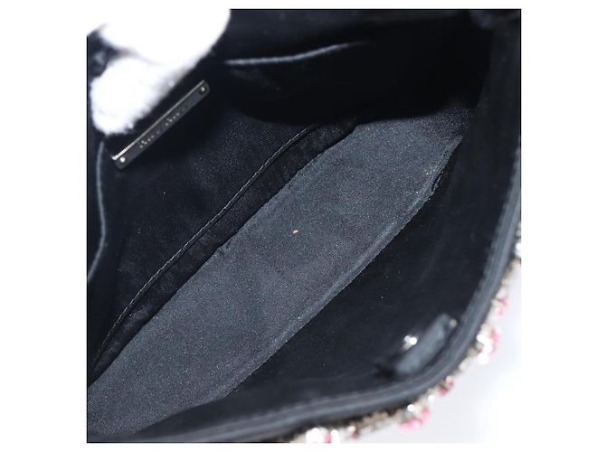 Borsa a tracolla Miu Miu Sassy Chain Raso Nero Argento Auth 200582M - vista 11