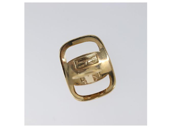Orecchini Salvatore Ferragamo Vala Metal Gold Tone Auth SW2866 - vista 9