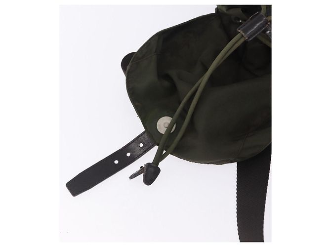 Zaino PRADA Nylon Khaki Silver Auth hk4019 Argento Cachi - vista 10