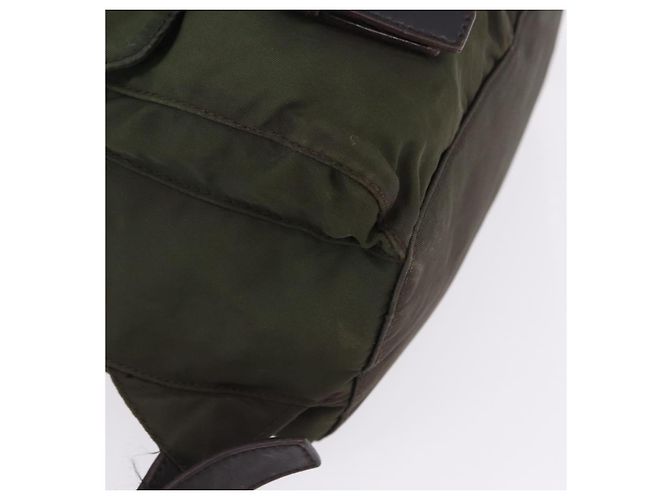 Zaino PRADA Nylon Khaki Silver Auth hk4019 Argento Cachi - vista 16