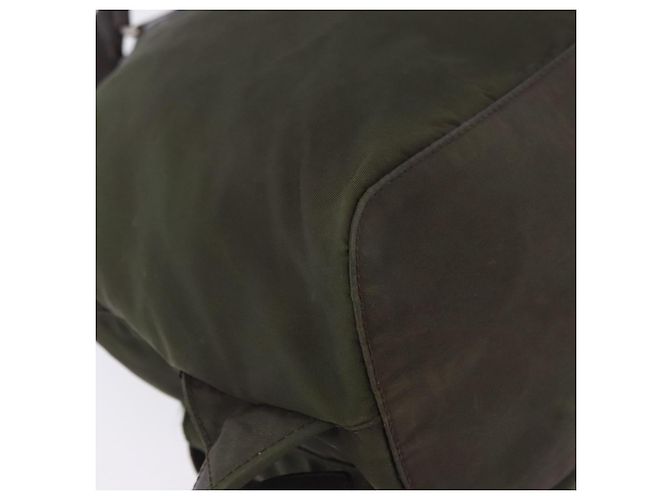 Zaino PRADA Nylon Khaki Silver Auth hk4019 Argento Cachi - vista 18