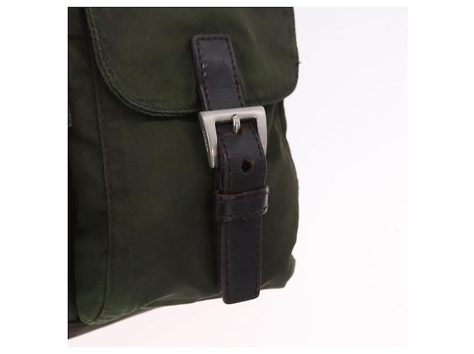 Zaino PRADA Nylon Khaki Silver Auth hk4019 Argento Cachi - vista 21