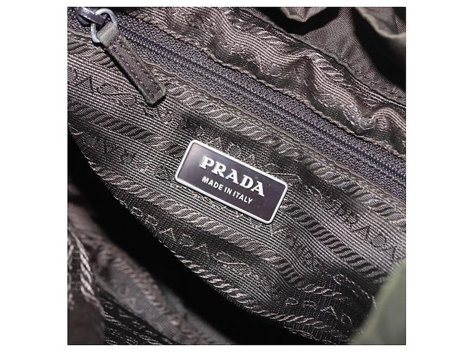 Zaino PRADA Nylon Khaki Silver Auth hk4019 Argento Cachi - vista 23