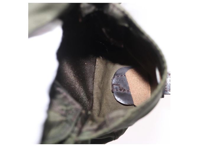 Zaino PRADA Nylon Khaki Silver Auth hk4019 Argento Cachi - vista 28