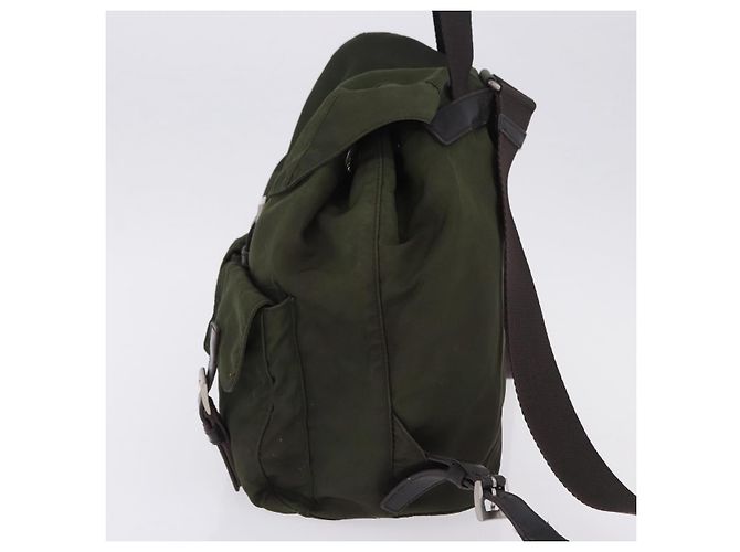 Zaino PRADA Nylon Khaki Silver Auth hk4019 Argento Cachi - vista 3