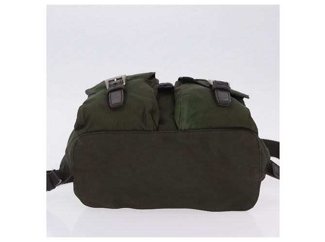 Zaino PRADA Nylon Khaki Silver Auth hk4019 Argento Cachi - vista 5