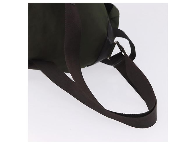 Zaino PRADA Nylon Khaki Silver Auth hk4019 Argento Cachi - vista 8