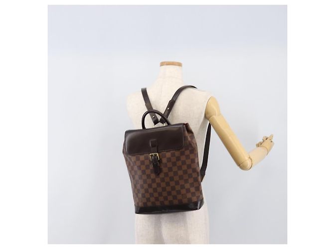 Mochila LOUIS VUITTON Damier Ebene Soho N51132 LV Auth ka6086 - vista 26
