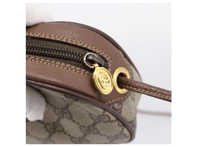 Borsa GUCCI GG Supreme Web Sherry Line PVC Beige Oro 007 58 6112 Auth 202703 D'oro - vista 10