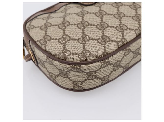 Borsa GUCCI GG Supreme Web Sherry Line PVC Beige Oro 007 58 6112 Auth 202703 D'oro - vista 15