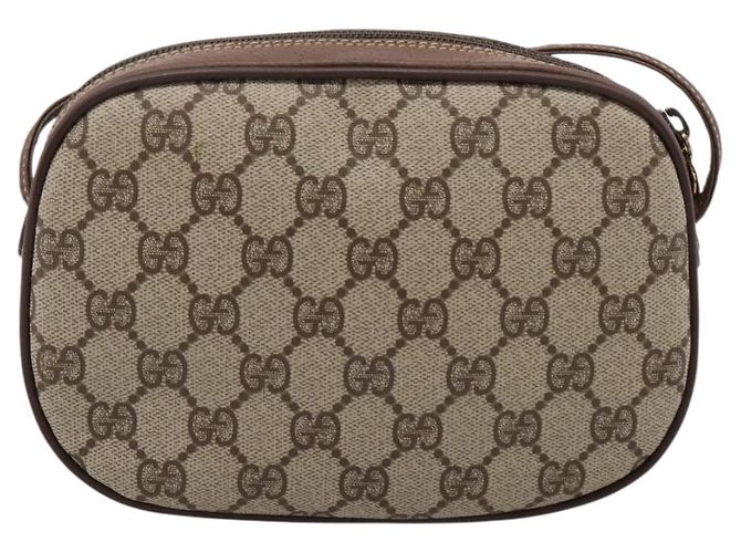 Borsa GUCCI GG Supreme Web Sherry Line PVC Beige Oro 007 58 6112 Auth 202703 D'oro - vista 2
