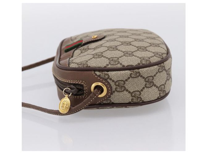Borsa GUCCI GG Supreme Web Sherry Line PVC Beige Oro 007 58 6112 Auth 202703 D'oro - vista 3