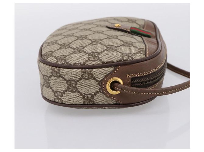 Borsa GUCCI GG Supreme Web Sherry Line PVC Beige Oro 007 58 6112 Auth 202703 D'oro - vista 4
